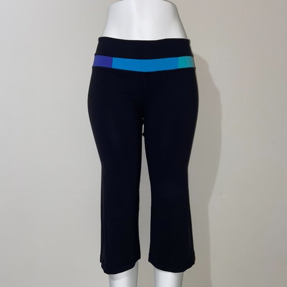 Lululemon Black Multi Straight Leg Crop *19" - Size 8 - Picture 2 of 14